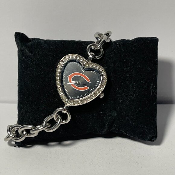 Chicago Bears NFL Heart Stainless-Steel Bracelet Watch by Game Time NEW - Picture 2 of 4